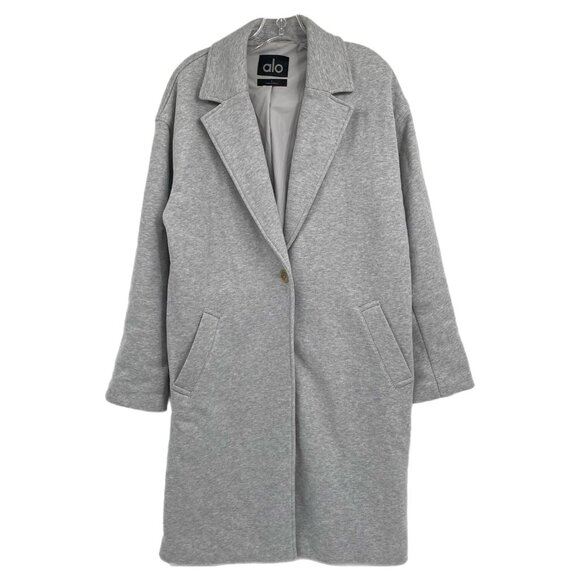 ALO Yoga Gray VIP Blazer Trench Coat | Size S - Picture 1 of 8
